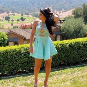 Luxxel Mint Lace Sheer Spring/Summer Dress